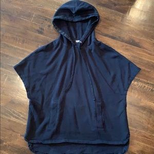 JCrew Women's Black Poncho Hoddie S#51154